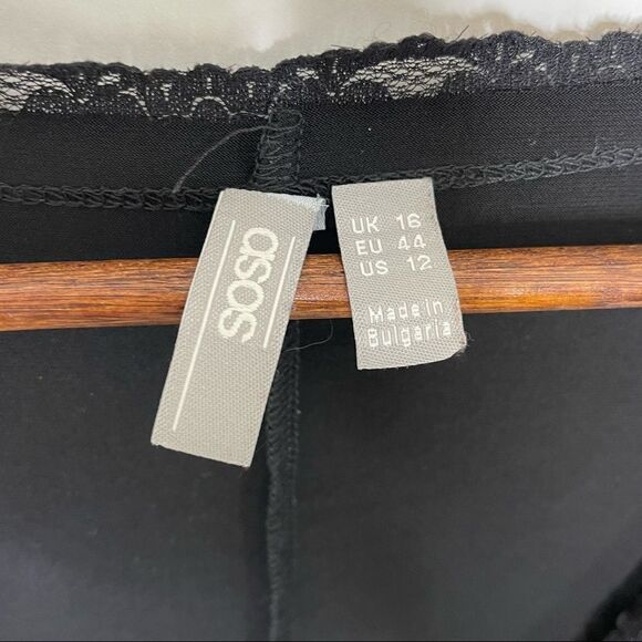 ASOS Angel Sleeve Wrap Lace Trim Bodysuit Size 12 - Picture 13 of 13